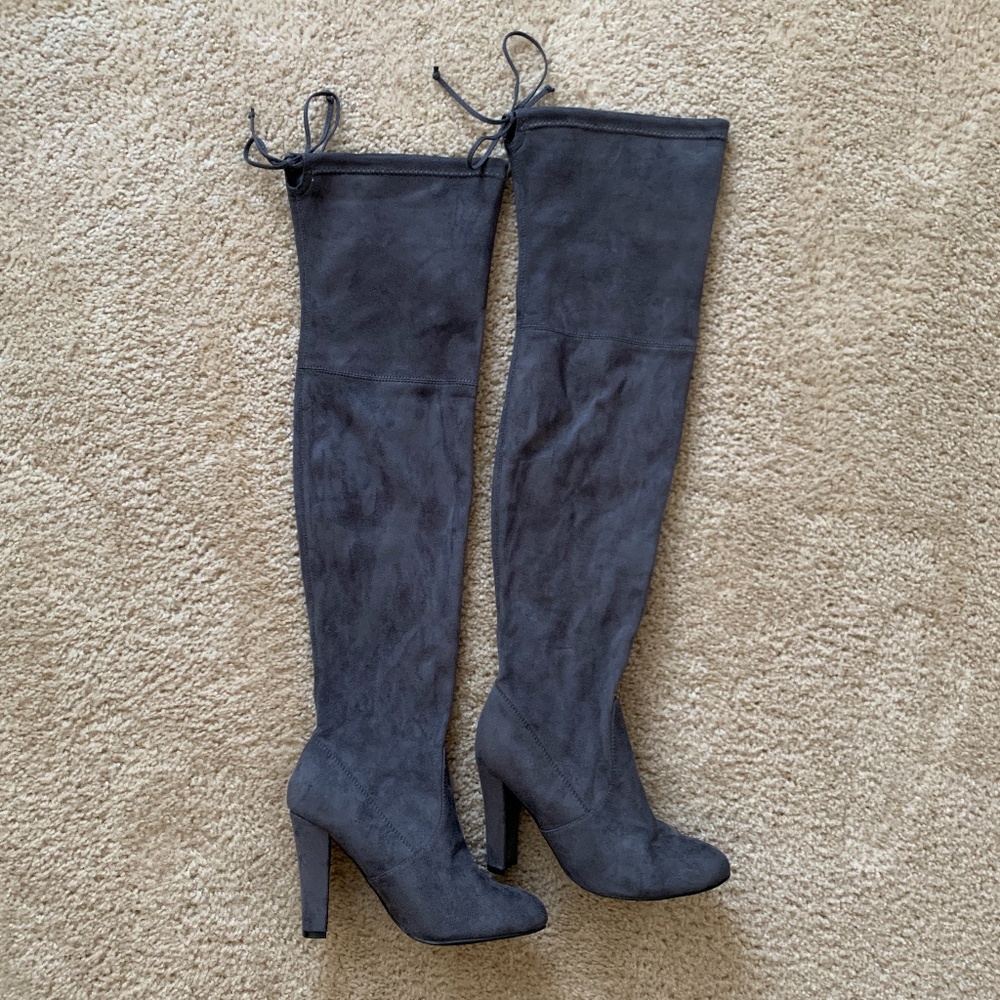 Steve Madden Size 6 Gray Over-the-Knee Boots